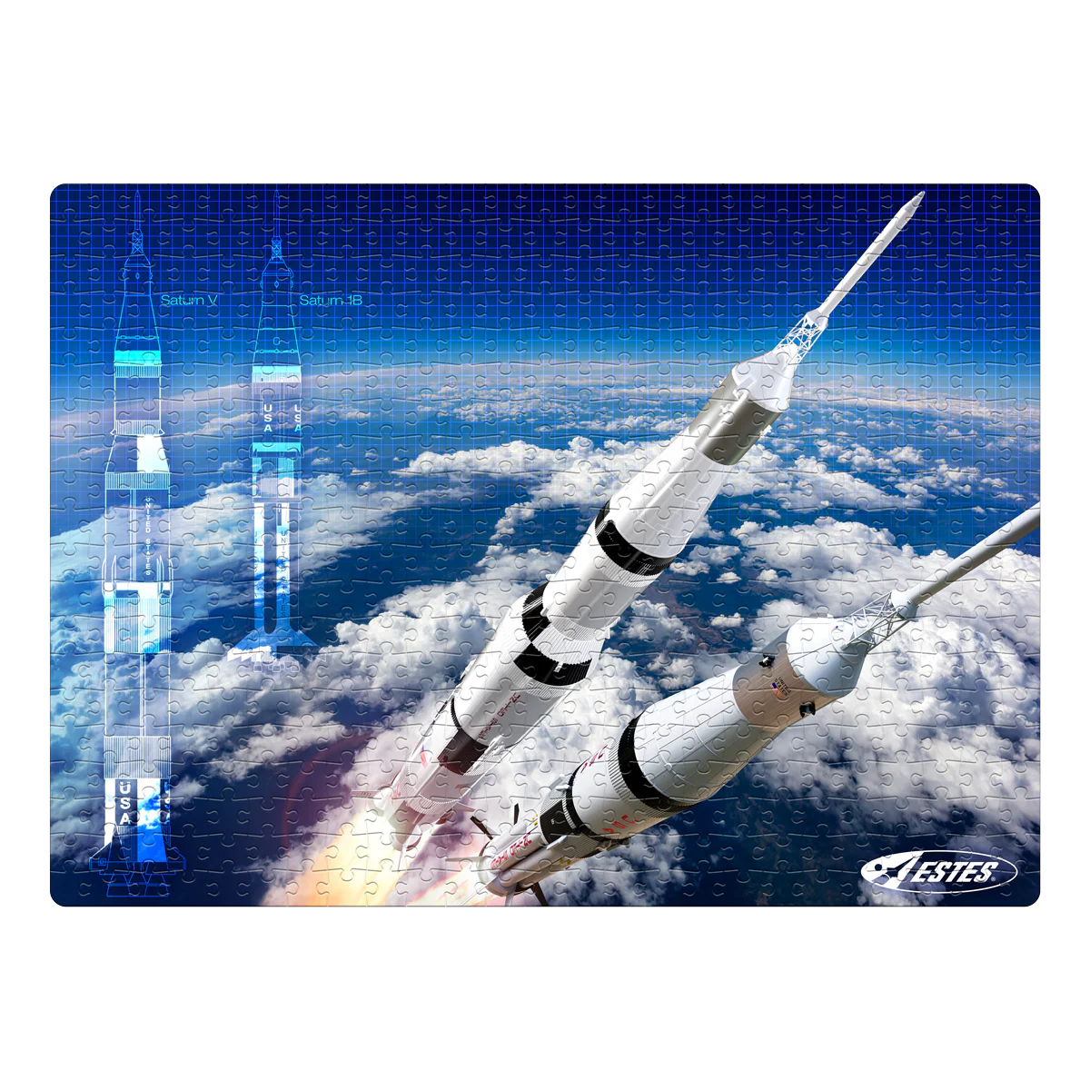 0510 ESTES NASA Saturn V & Saturn 1B 500 Piece Puzzle