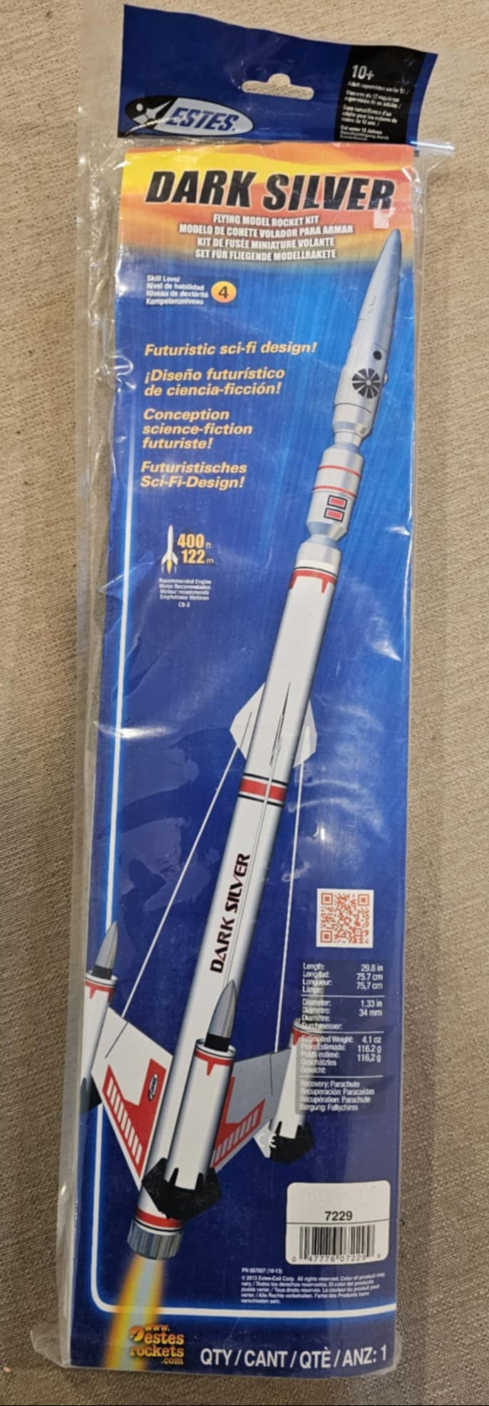 7229 ESTES Dark Silver Open Bag