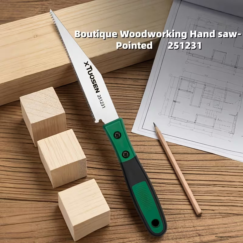 Japanese Pull Saw Double-Edged Woodworking Hand Saw with Fine Teeth, Precision Cutting for Wood and PVC, Portable with Non-Slip Handle, Ideal for Woodworking