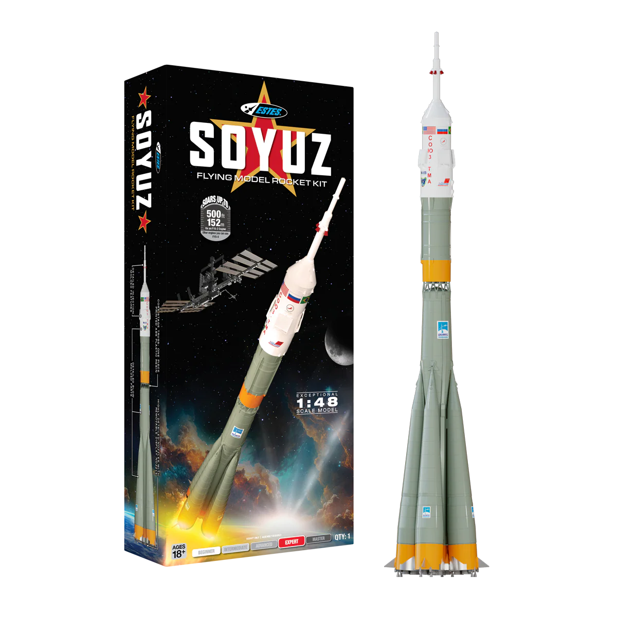 邦楽 perspective soyuz projector 9732 ESTES Soyuz 1:48 scale Pro Series II – Everdon Hobbies