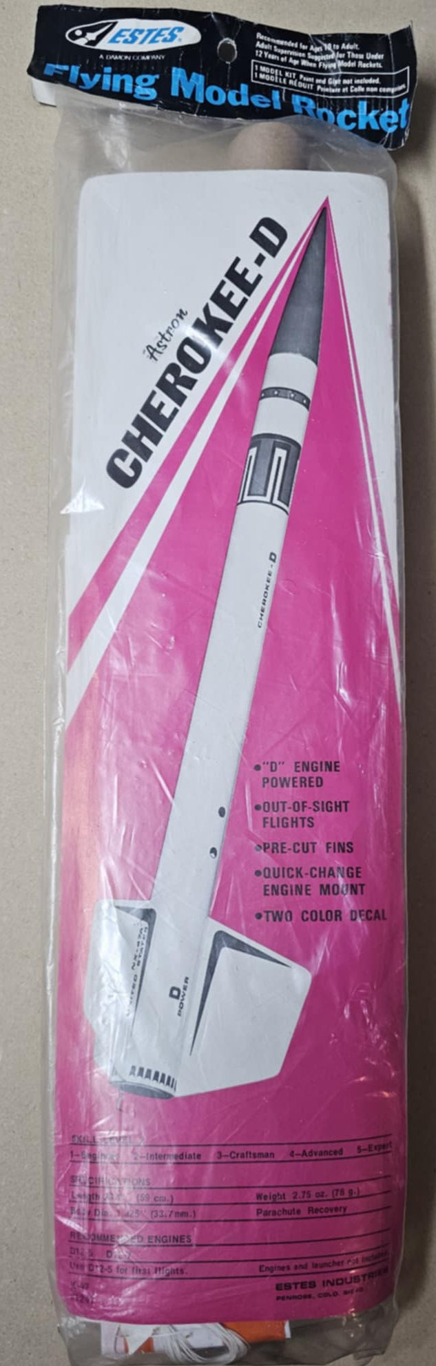 1247 K-47 ESTES Cherokee-D Pink Tag