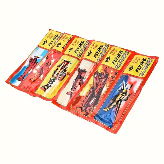 Foam Glider with Propeller - Retro Style, Easy Assembly, Colorful Retro Design, Suitable for Party Gifts, Birthday goodies bags