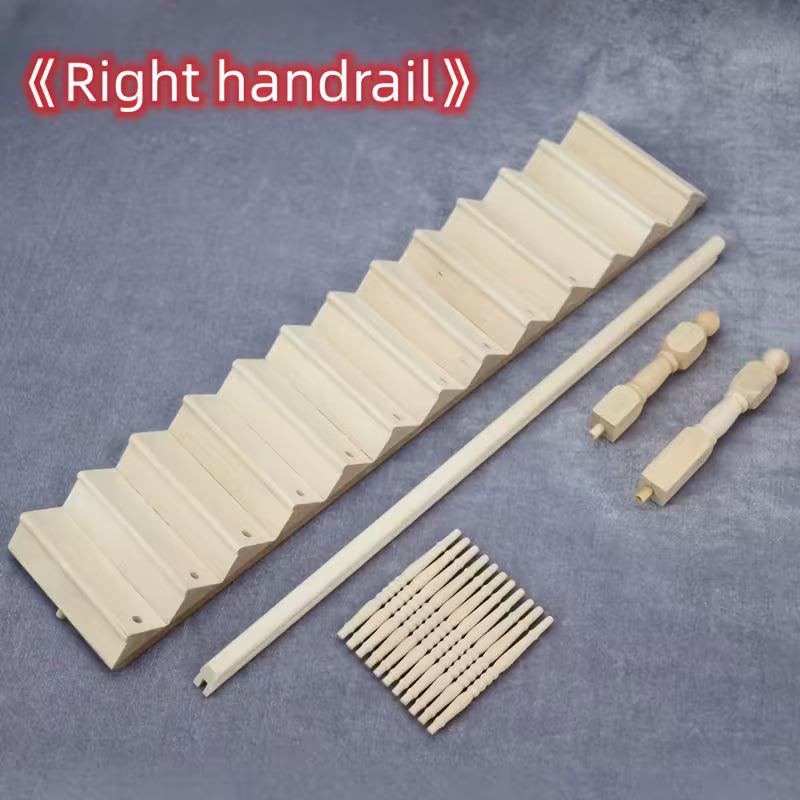 1:12 Scale Dollhouse Model Unpainted Handrail Stairs case Left or Right