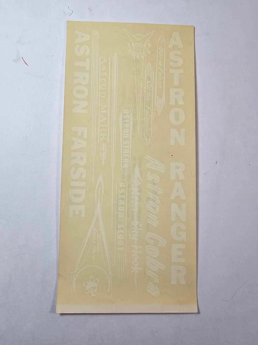 DECAL ONLY ESTES ASTRON WHITE SET - Everdon Hobbies