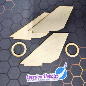 Everdon Rocketry plywood Fin Kit " Sizzler 1906 " for STAR ORBITER  9716