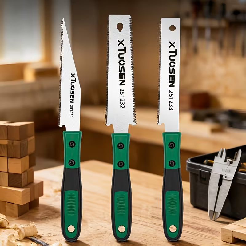 Japanese Pull Saw  Double-Edged Woodworking Hand Saw with Fine Teeth, Precision Cutting for Wood and PVC, Portable with Non-Slip Handle, Ideal for Woodworking