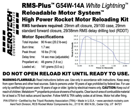 AeroTech G54W-14A RMS-29/100 Reload Kit (1 Pack) - 075414