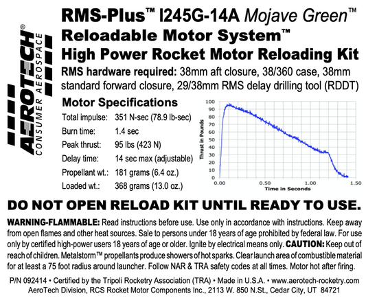 AeroTech I245G-14A RMS-38/360 Reload Kit (1 Pack) - 092414