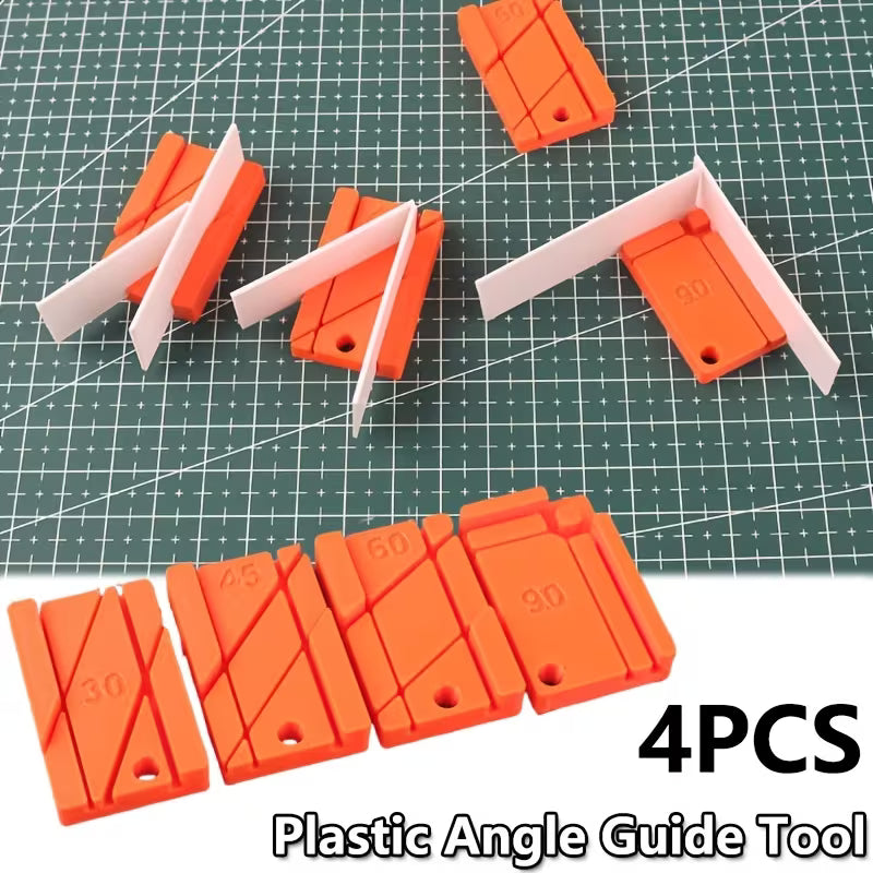 Set of 4 Plastic Angle Tools for Model Building, Designed for Angles of 30, 45, 60, And 90 Degrees,