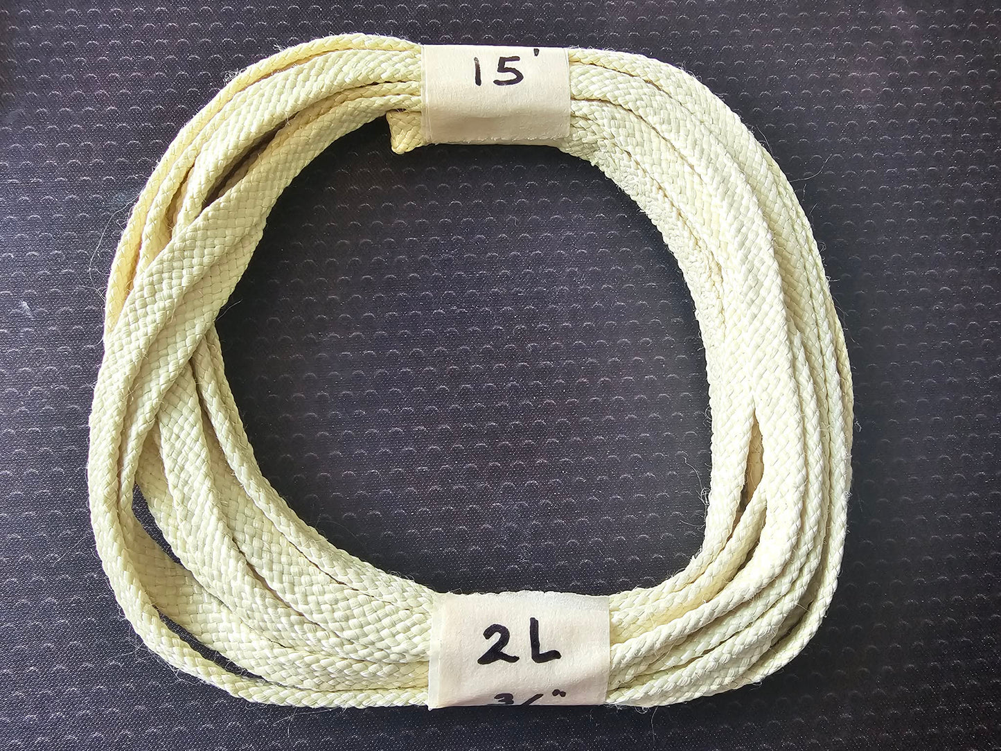 One Bad Hawk  3/16" x 15ft Tubular Kevlar Harness with 2 sewn loops
