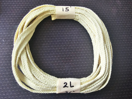 One Bad Hawk  3/16" x 15ft Tubular Kevlar Harness with 2 sewn loops
