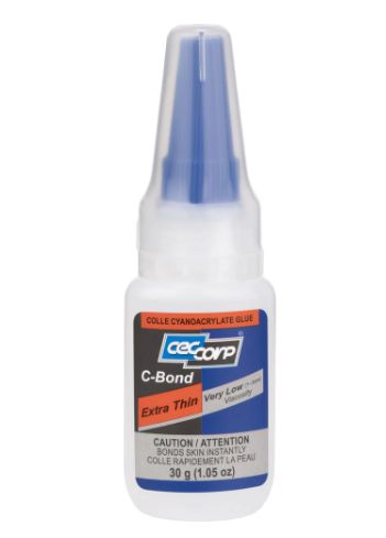 CECCORP C-Bond Extra Thin, Ultra-low viscosity (1.05 oz) Cyanoacrylate glue
