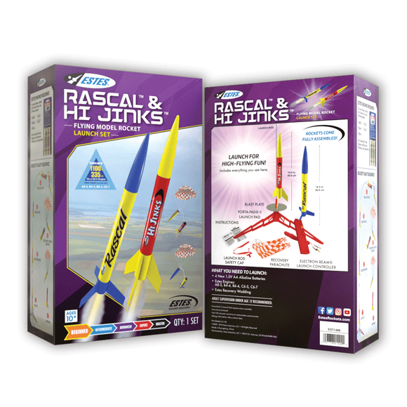 1499 ESTES Rascal & Hi Jinks STARTER kit, 2 rockets kits!