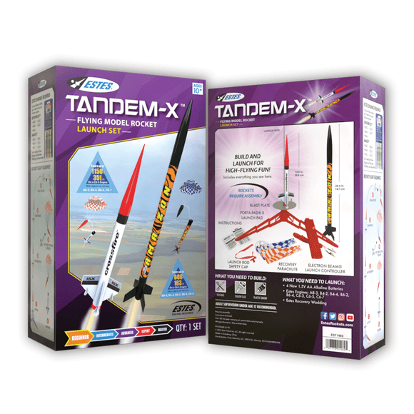 1469 ESTES Tandem-X Starter kit  2 rocket kit!
